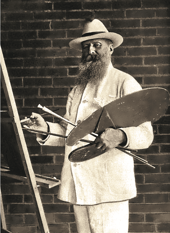 Верещагин за мольбертом. 1902 г. Фото Ф. Джонстон