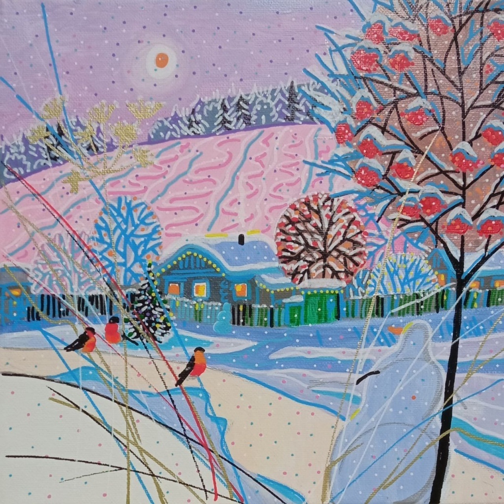  Пейзаж, который рисовали журналисты на мастер-классе. Фото: общественное движение «Солнечный мир»