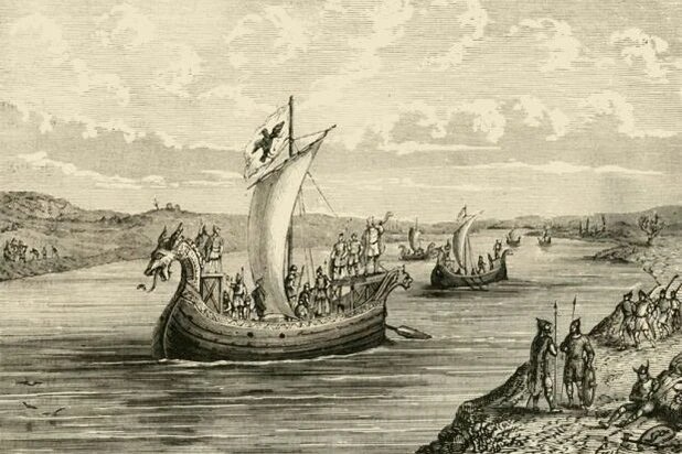 Корабли викингов на реке. (Фото: The Print Collector via Getty Images)