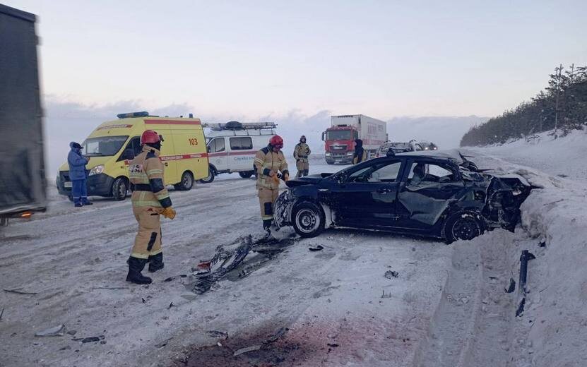    Грузовик врезался в стоящую легковушку и двух мужчин на трассе под Ижевском