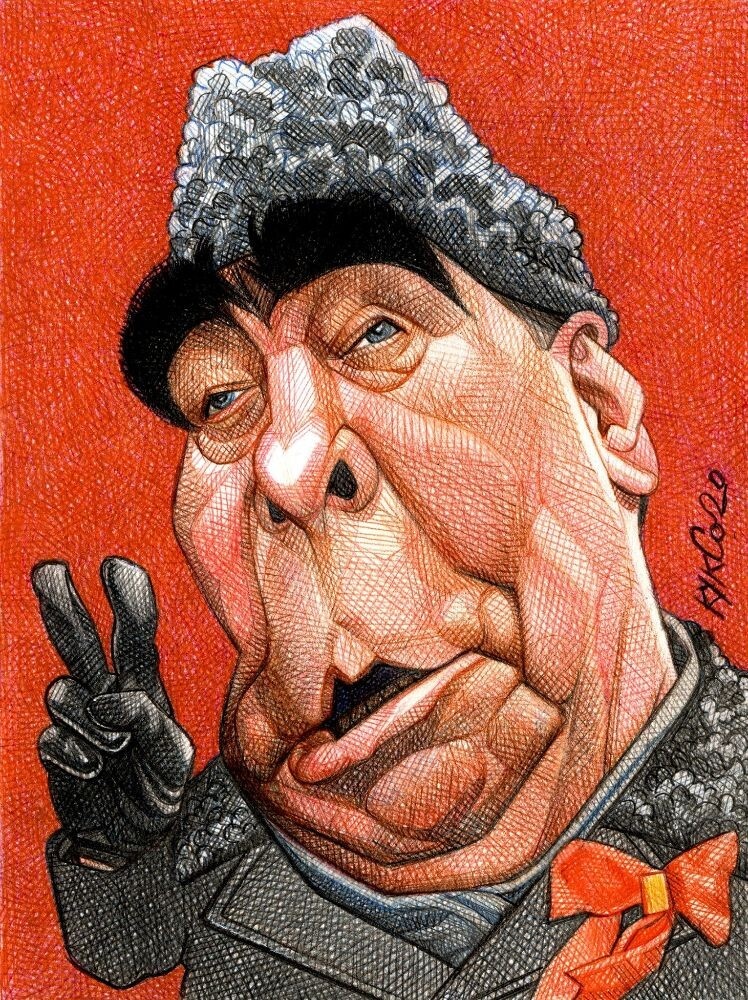  " СОСИСКИ СРАНЫ ! " ШАРЖ НА ГЕНЕРАЛЬНОГО СЕКРЕТАРЯ ЦК КПСС ЛЕОНИДА ИЛЬИЧА БРЕЖНЕВА ОТ ХУДОЖНИКА- КАРИКАТУРИСТА КОНСТАНТИНА КУКСО 