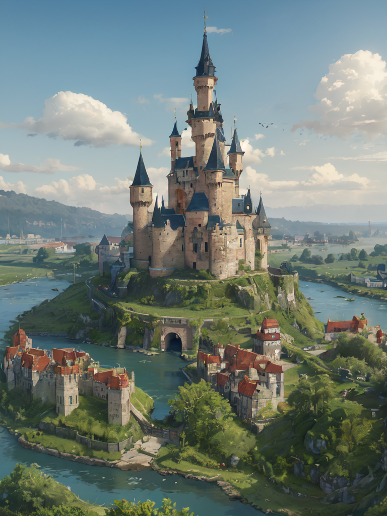 Mоё изображение из PixAi (замок как его видит гг сейчас)