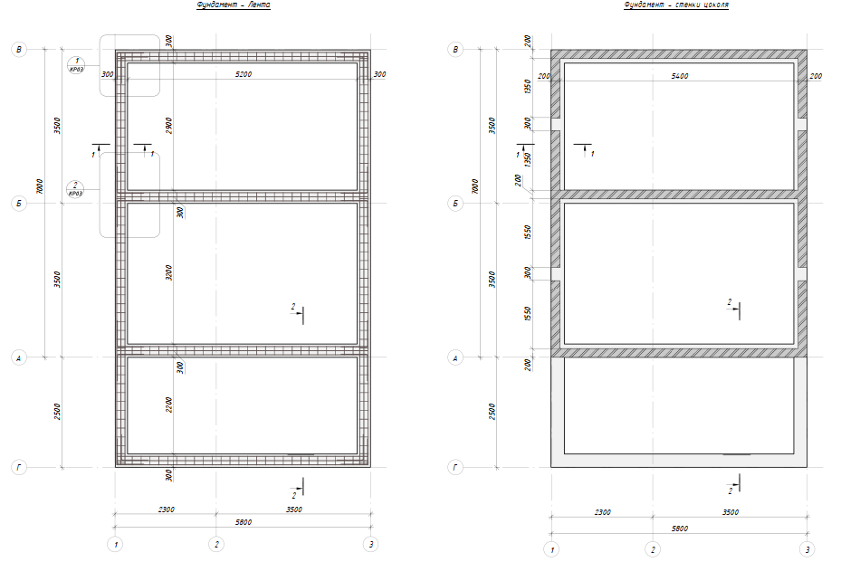 План фундамента 
