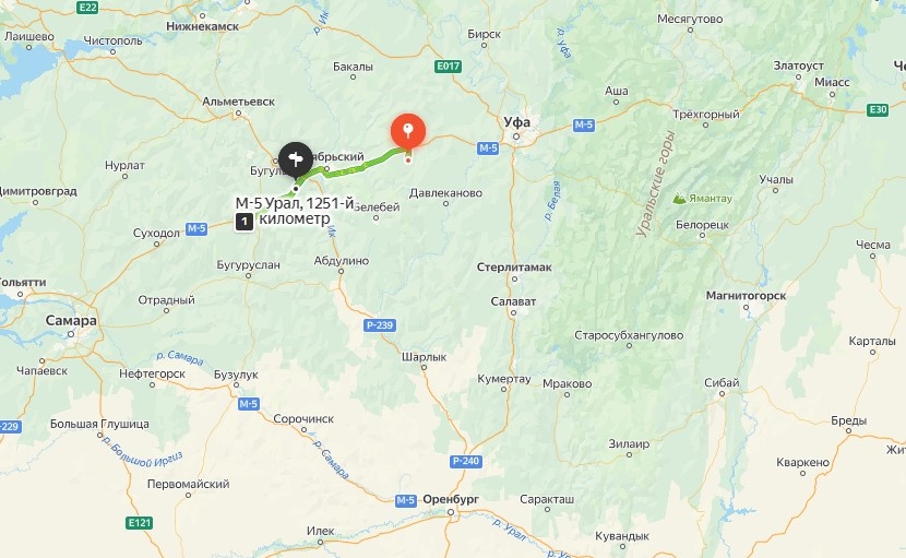    В Оренбургской области закрыли участки федеральной трассы М-5 из-за метели