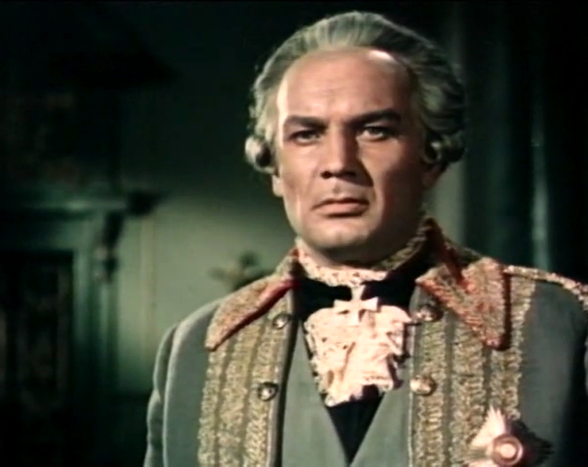 Иван Переверзев в роли Ушакова. Кадр из кинофильма "Адмирал Ушаков", 1953 г., режиссер Михаил Ромм, сценарист Александр Штейн, композитор Арам Хачатурян (скриншот) 