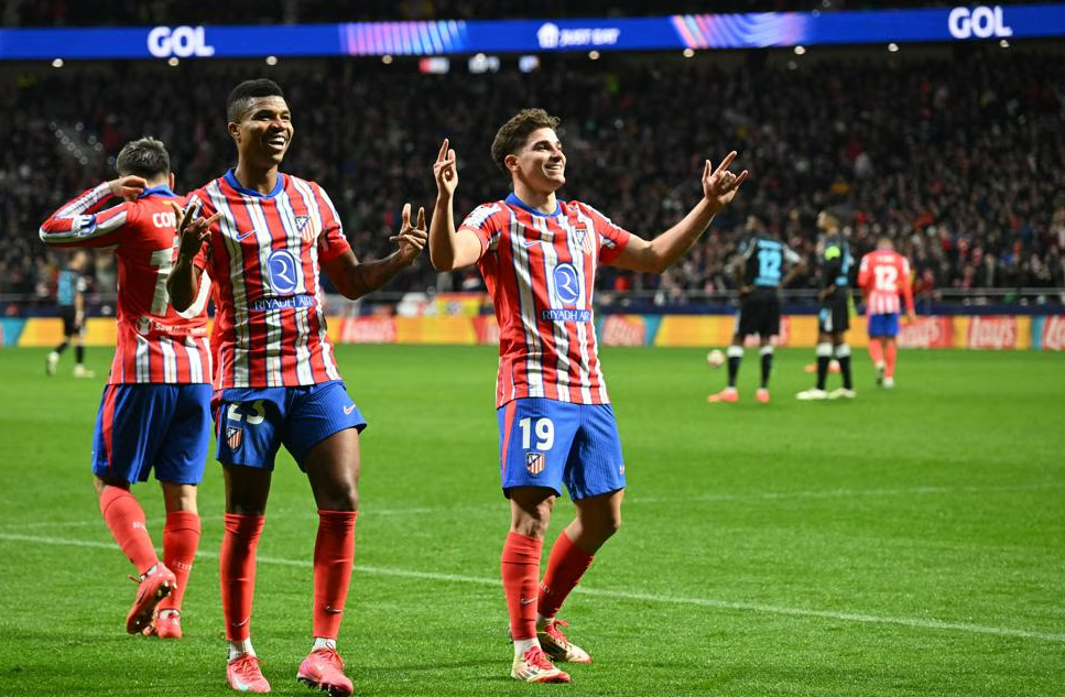 Хулиан Альварес - автор победного дубля "Алетико" в игре с "Байером". Фото: УЕФА