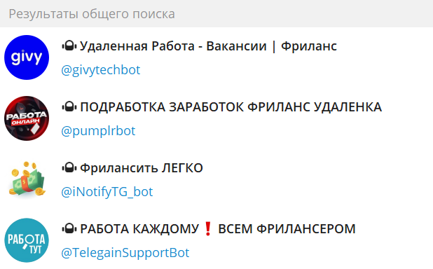 Каналы связанные с поиском работы в интернете