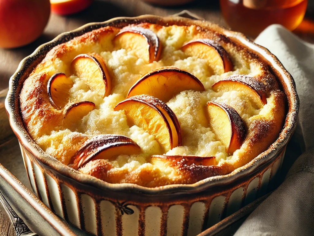 Запеканка с творогом в духовке пышная с яблоками 
