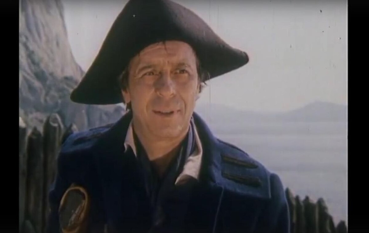    Олег Борисов в роли Джона Сильвера. Кадр из фильма "Остров сокровищ" (1982, режиссёр Владимир Воробьёв, "Ленфильм")