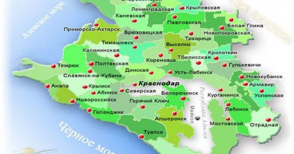 Карта Краснодарского края