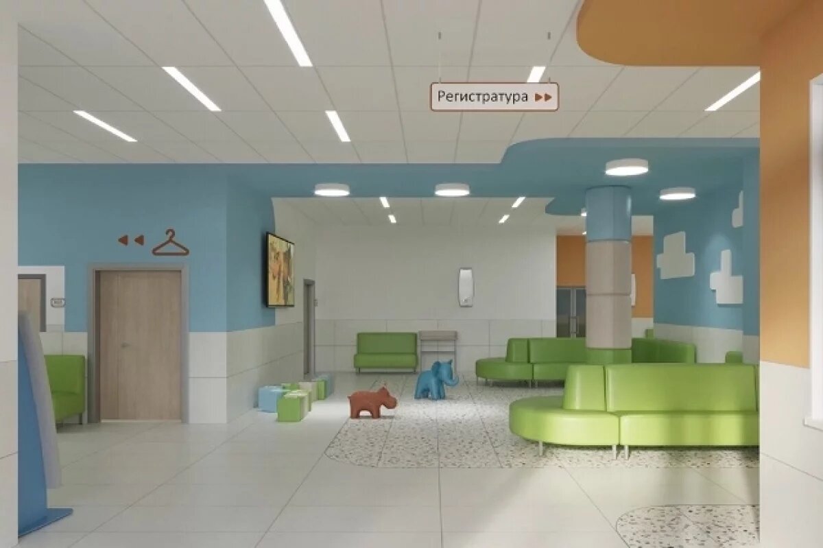    Строительство детской поликлиники в Заречном микрорайоне идет по графику