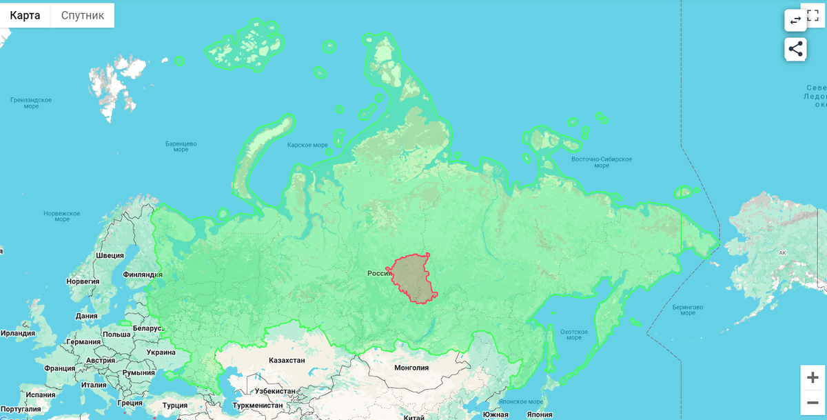 Вот так выглядит Греция на фоне России