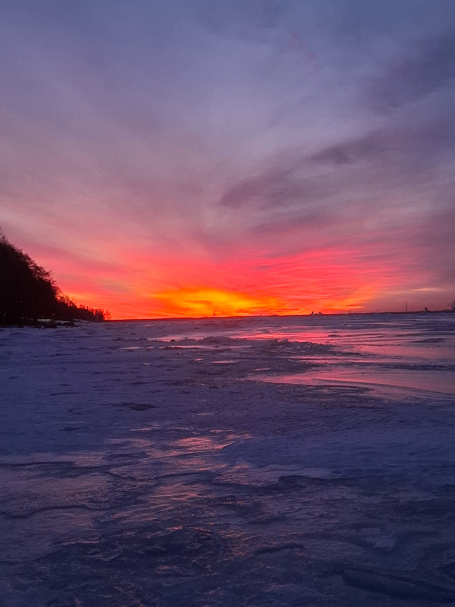 Утренний рассвет. Мороз -12.