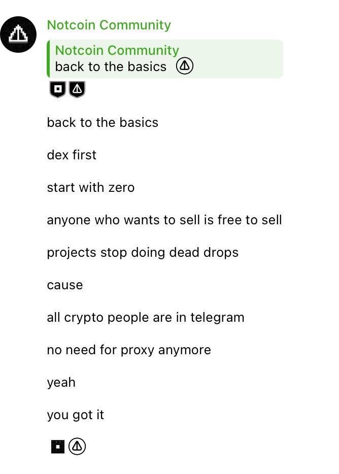 Скрин с официального сообщества Notcoin Community