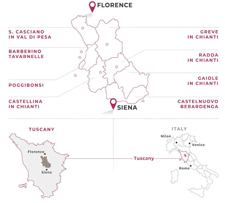 Зона Chianti Classico - историческое сердце всего субрегиона Chianti