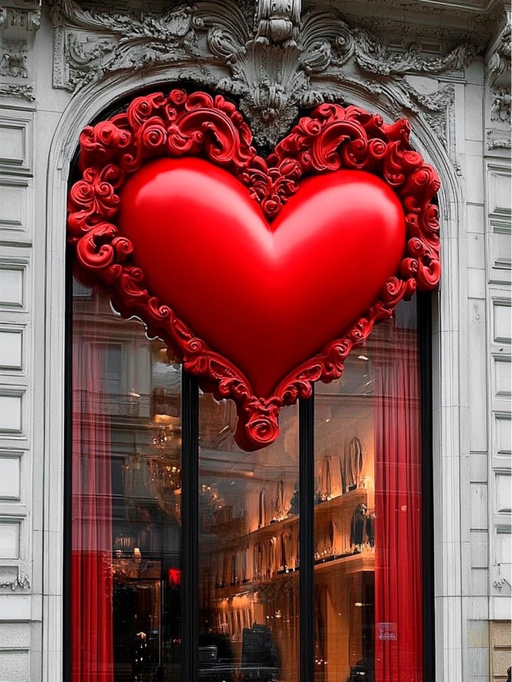 Проект дизайна витрины магазина ко дню всех влюбленных
