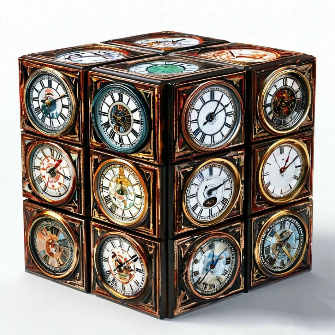 Часы в кубе.