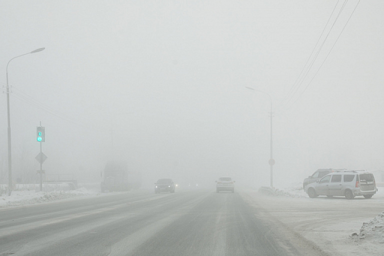    На трассе Сургут-Когалым полностью перекрыто движение из-за метели
