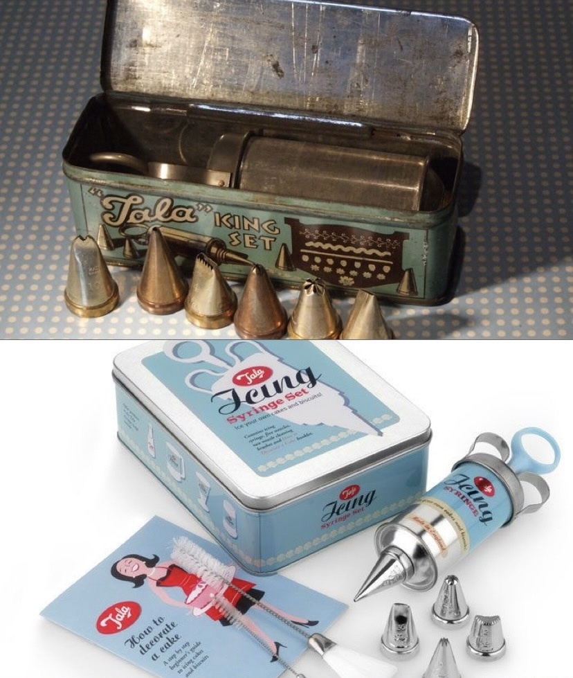 Кондитерские шприцы Tala 1940-х годов и в наши дни. 