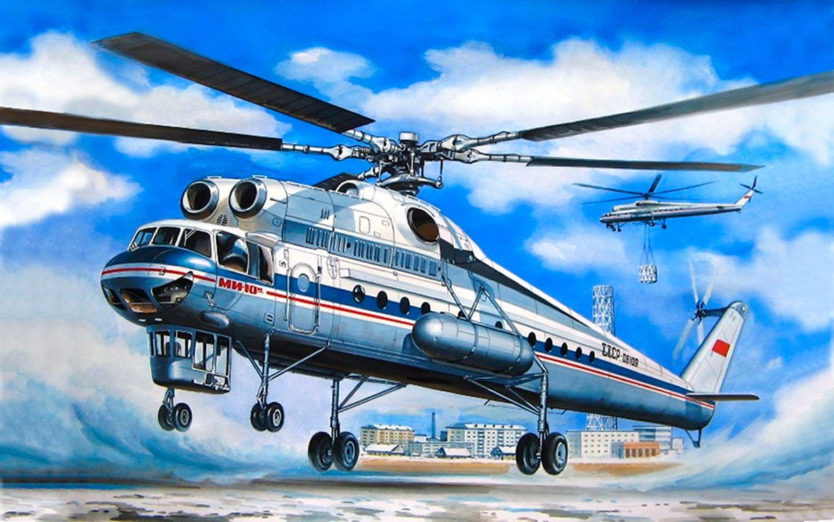 Сборная модель.  Транспортный вертолёт Ми-10к. Фото из Яндекса. 