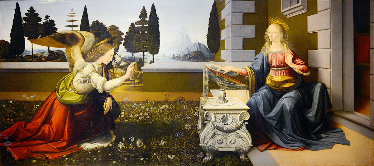 Леонардо да Винчи «Благовещение», 1472/75 гг.
