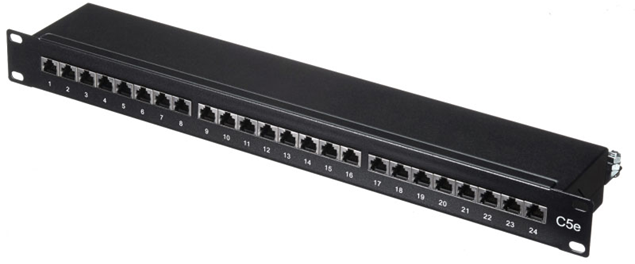 Патч-панель FTP, 19", 24 порта RJ45, cat.5е, 1U, Dual Type, черная, NETKO Expert