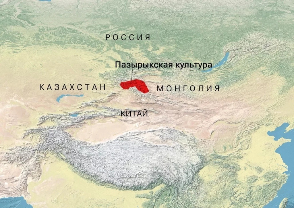 Пазырыкская археологическая культура,Горный Алтай. Карта из Интернета