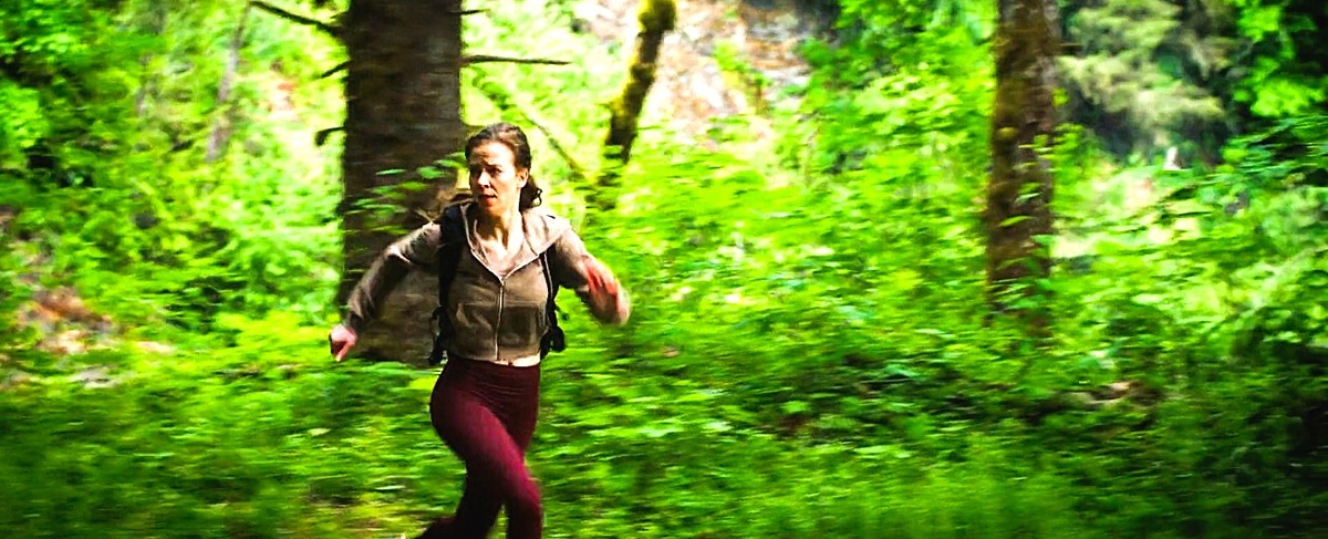 по лесу за девушкой кто-то гонится