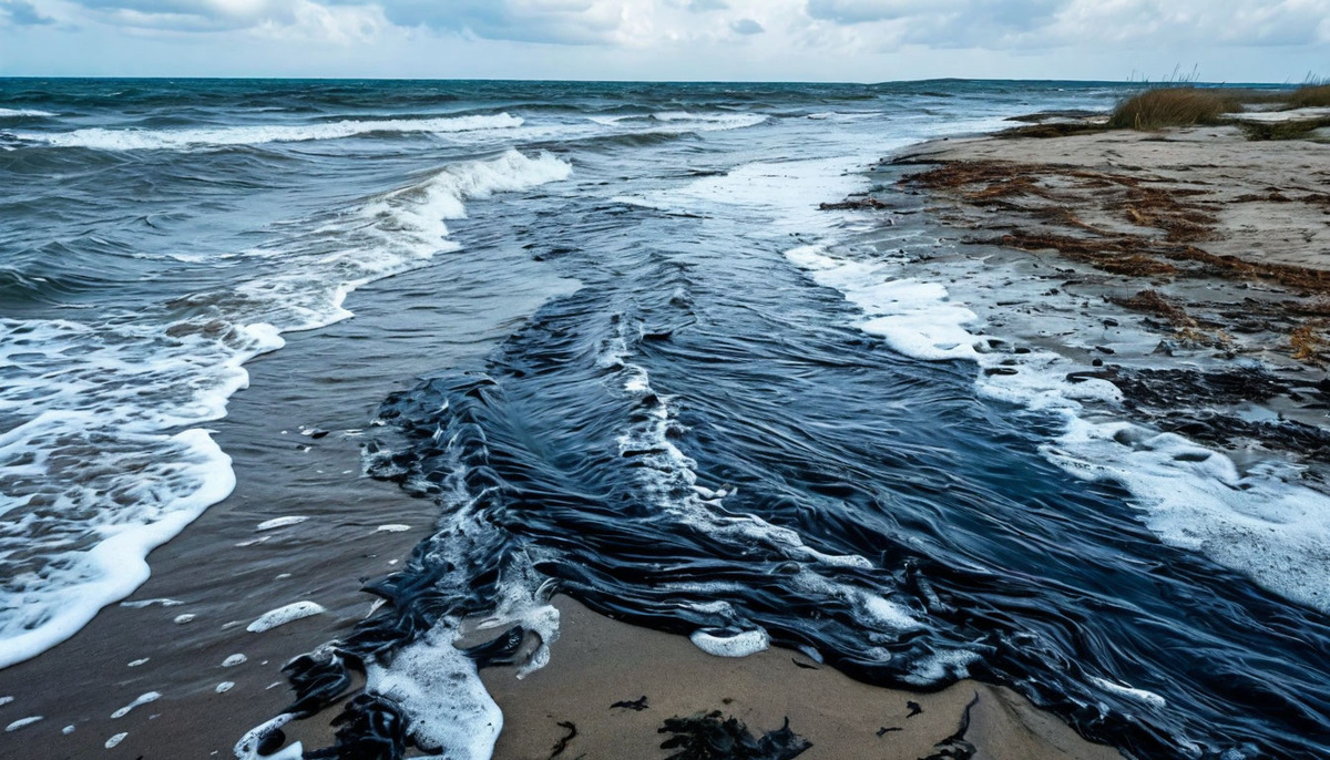 Разлив мазута на Черном море