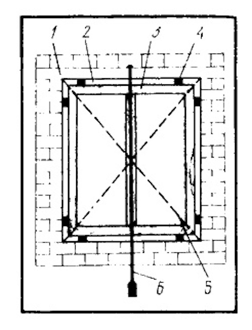 Поверка правильности установки оконной коробки в проем