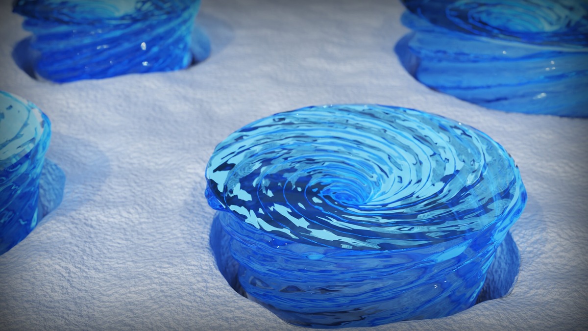 Художественное изображение демонстрирует центральное сходящееся поле поляризации в наноостровках.    
 Источник: Laura Canil / HZB  📷
