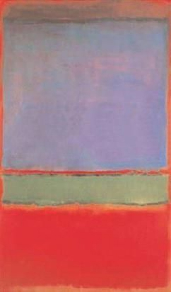 N6 (Фиолетовый, зелёный и красный), 1951. Холст, масло. Стиль: абстрактный экспрессионизм.