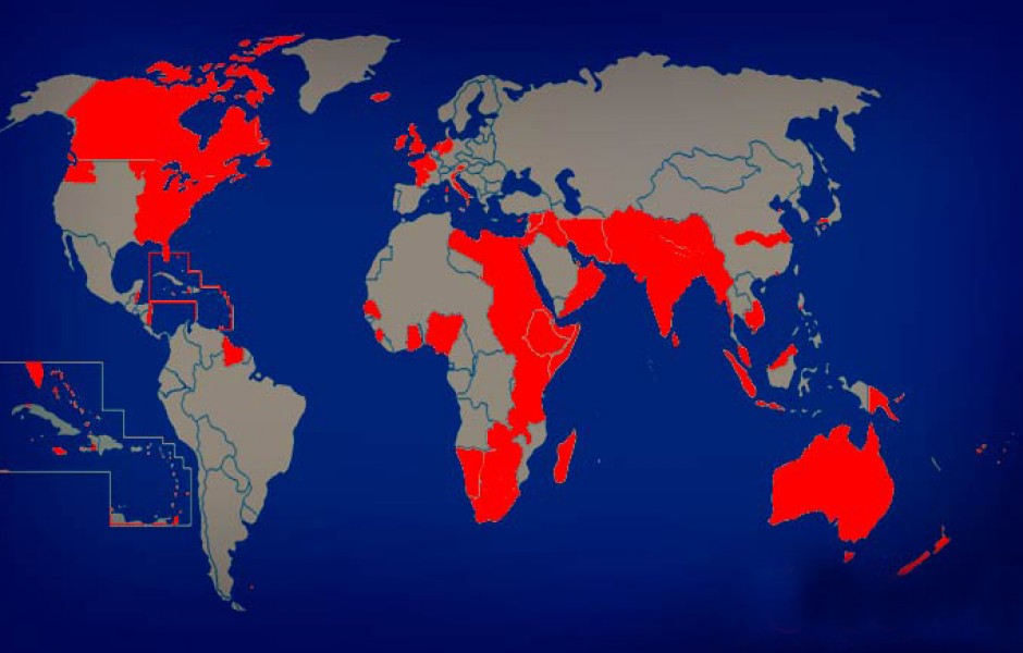 Так совпало, что большинство описываемых территорий помечено красным.