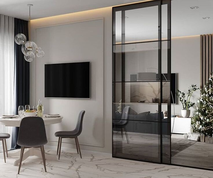 Современный интерьер и раздвижные двери (фото: i.pinimg.com)
