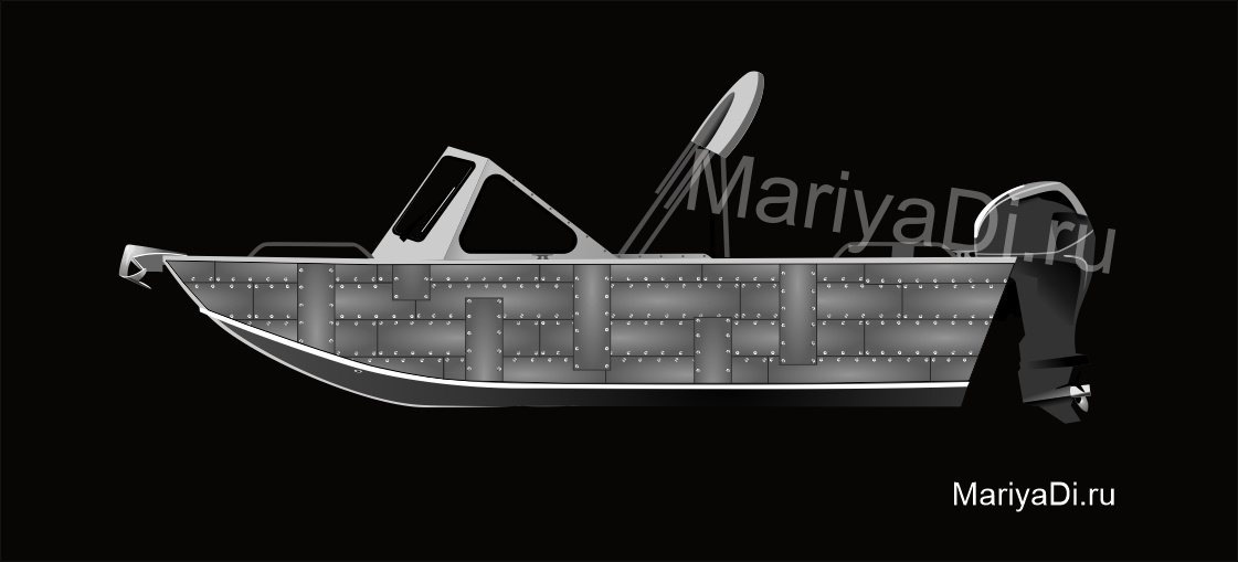 Наклейка на лодку или катер, вариант дизайна