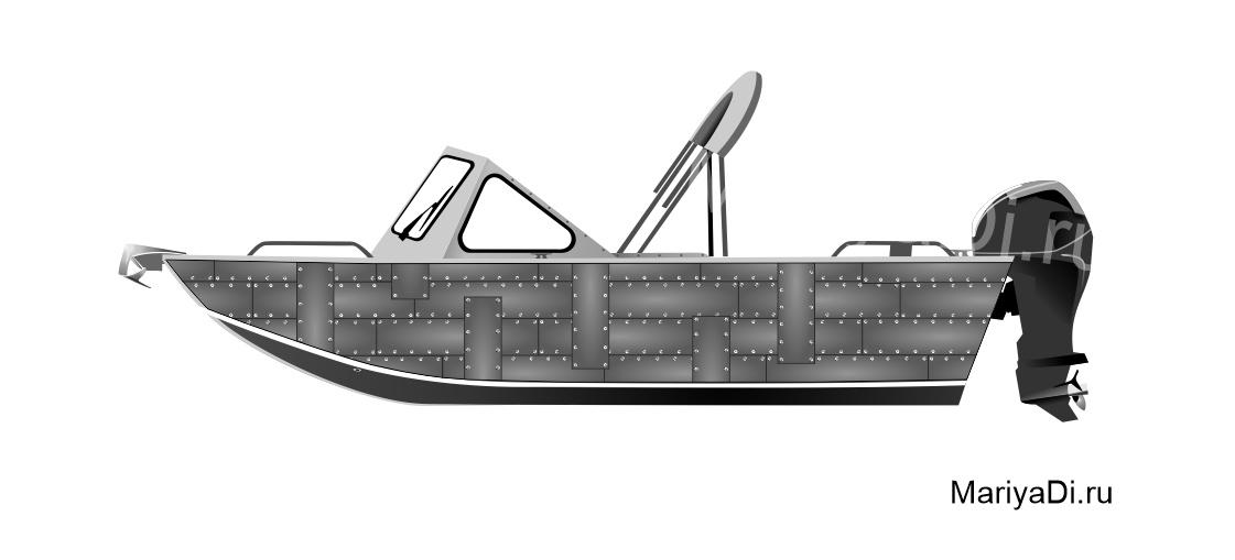 Наклейка на лодку или катер, вариант дизайна
