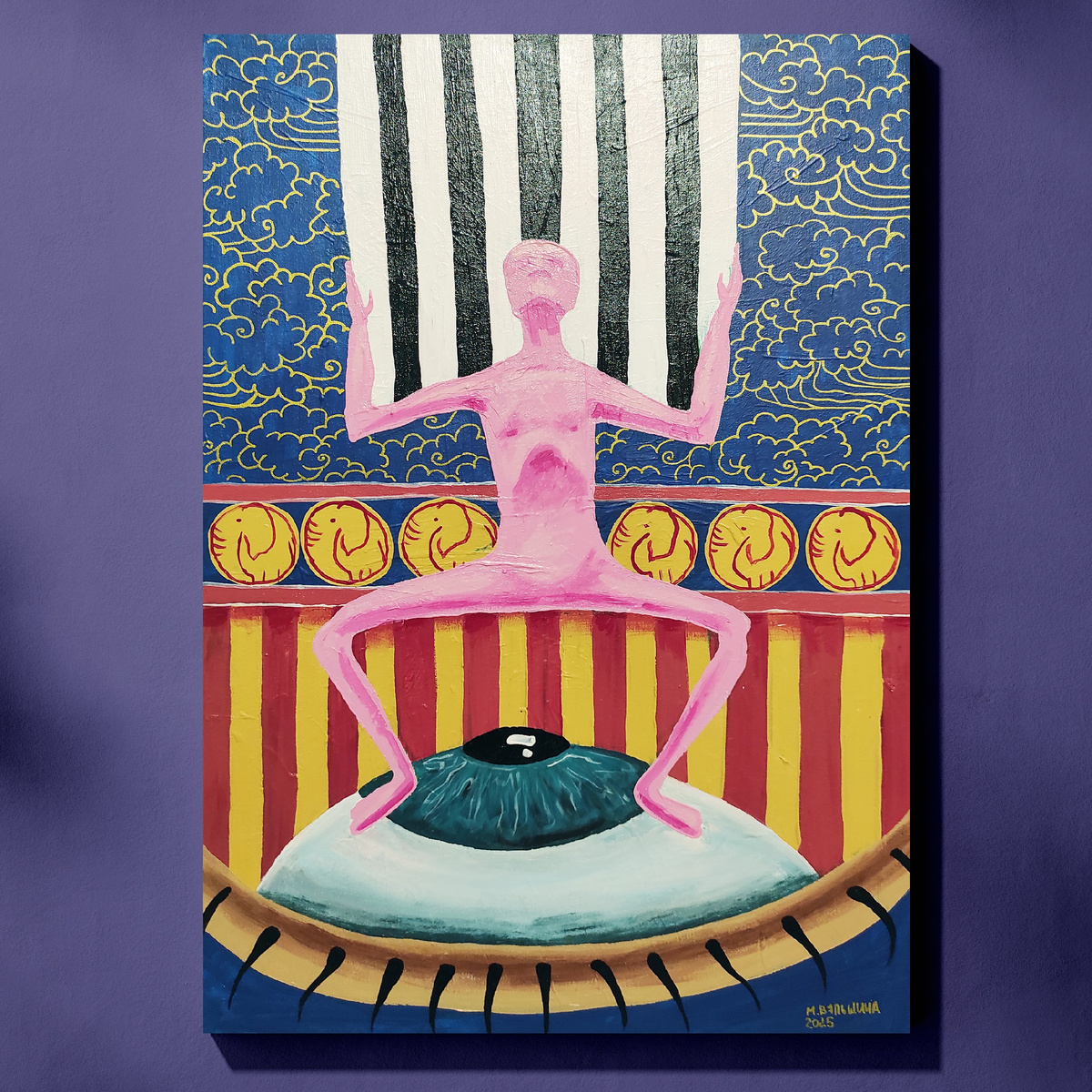 Мария Вяльшина, «Чёрно-белая полоса», 2025 год, 40х60 см, холст, акрил