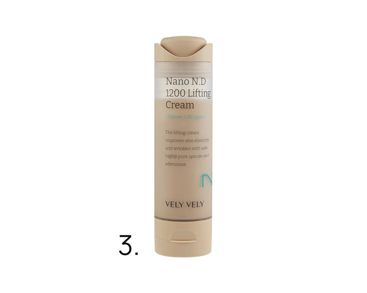 Vely Vely крем для лица Nano Needle 1200 Lifting Cream — спикул 1200 ppm (0.12%), цена ≈ 3000₽ 