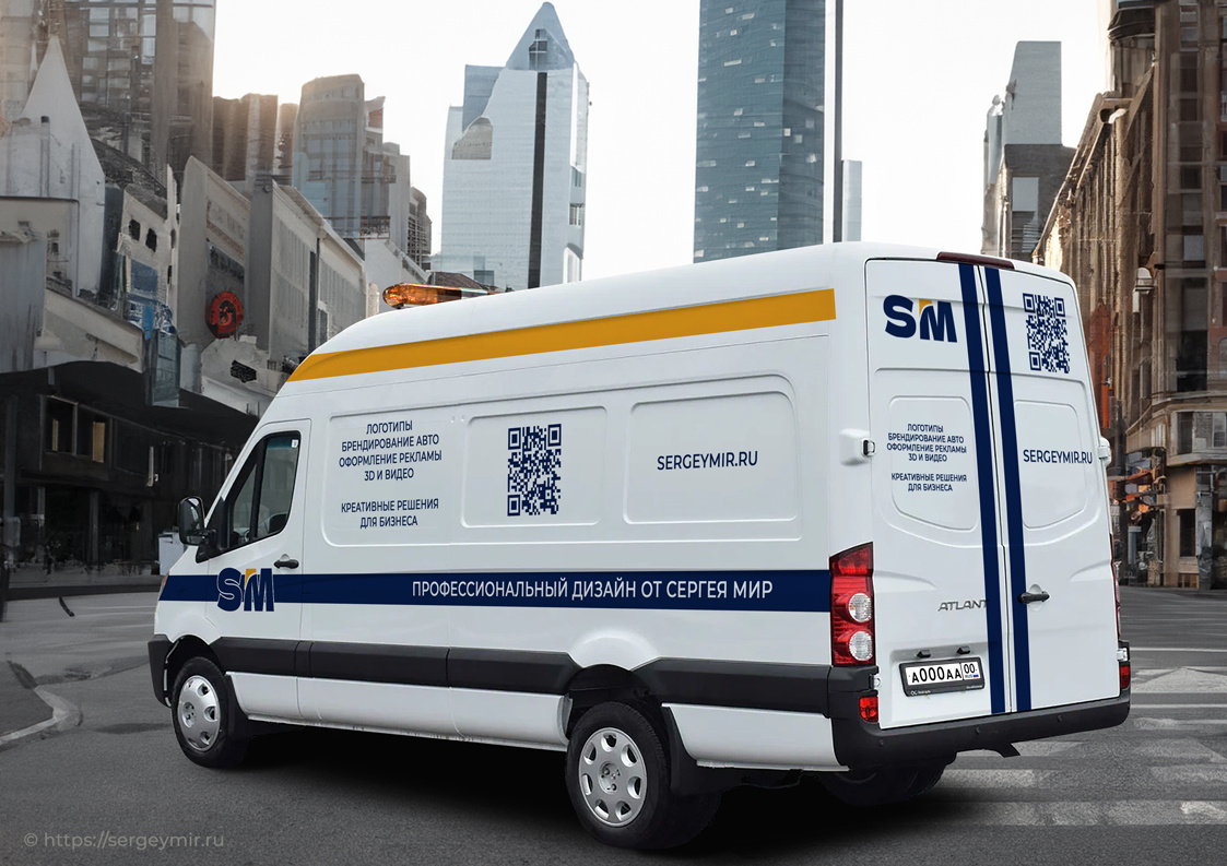 Мокап брендинга автомобиля Sollers Atlant L3 (вид сзади и слева)