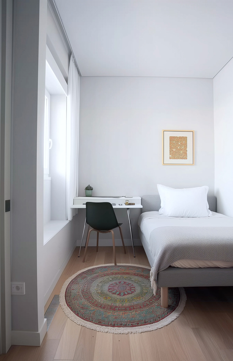 Длинные шторы в тон стенам