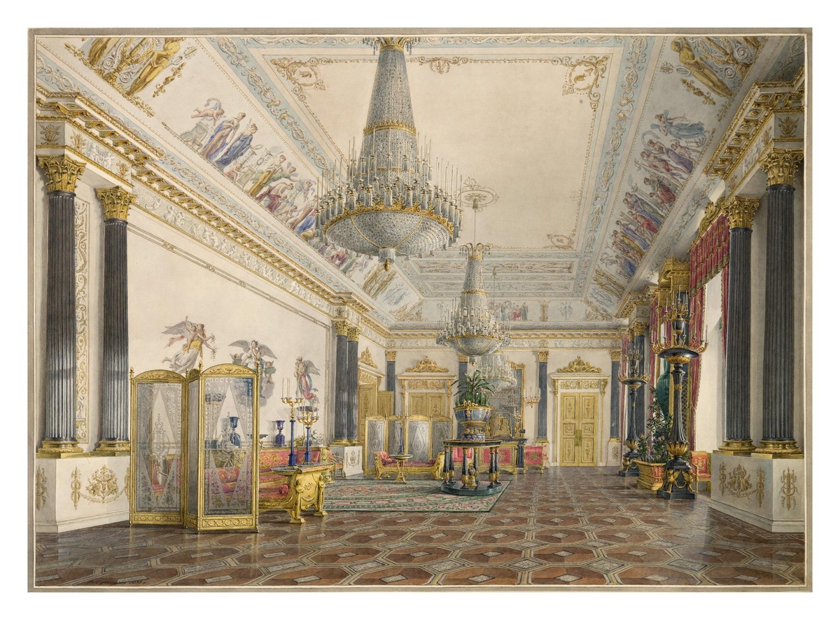 Чернецов Г.Г., Золотая (Яшмовая) гостиная в Зимнем дворце. Государственный Эрмитаж 