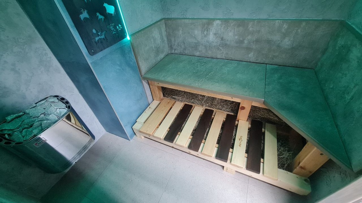 Этно- баня "Юрта" фототерапия и единение с природой: рога, камни, сено