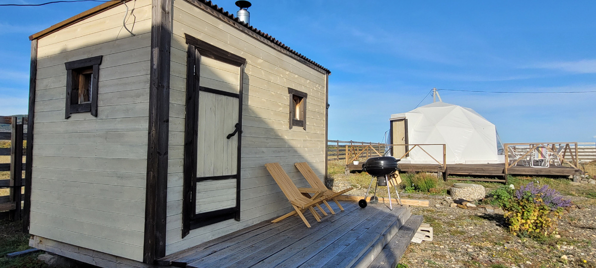 Банька и геокупол в сезоне 2024г (третий строительный сезон)