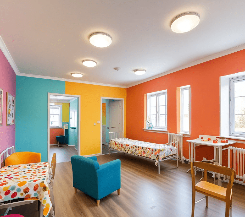 Вот так по мнению нейросети выгдядит пансионат для людей с деменцией.