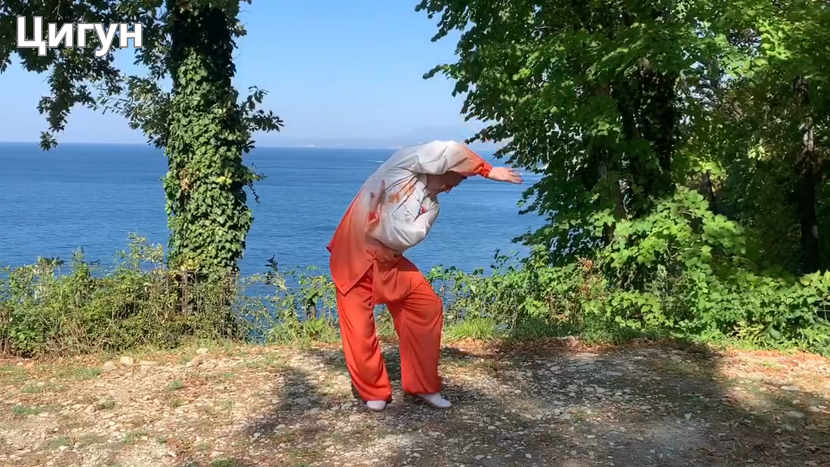 Упражнение одного из классических комплексов Оздоровительного Цигун в исполнении Виктора Стерликова