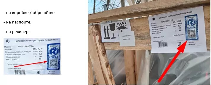 Примеры расположения QR-кодов