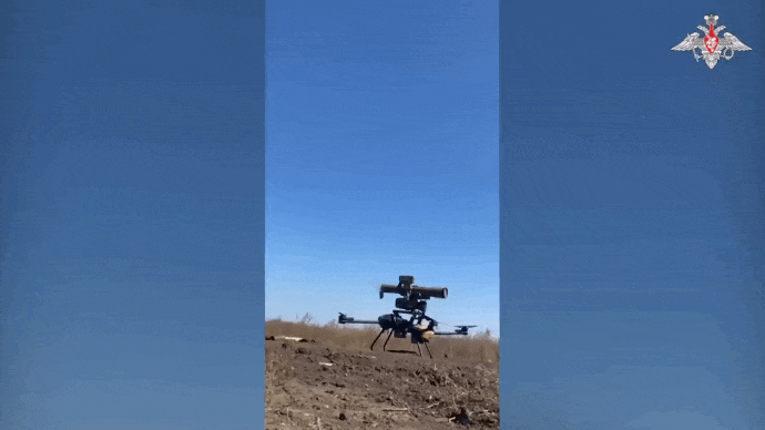 Видео работы «Перуна» с противотанковым комплексом