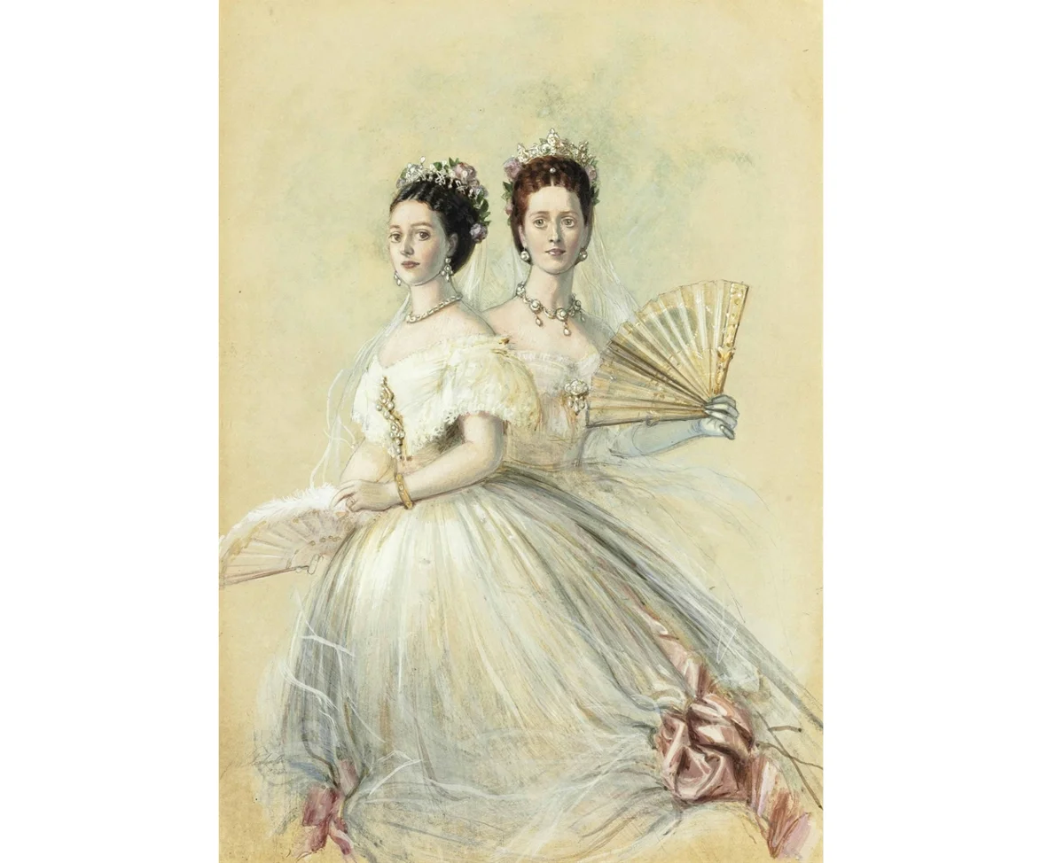 Принцессы Дагмар и Александра Датские, соответственно супруги наследников российского и брианского престолов, Франц Ксавер Винтерхальтер, 1868. (с) Из Королевскй коллекции