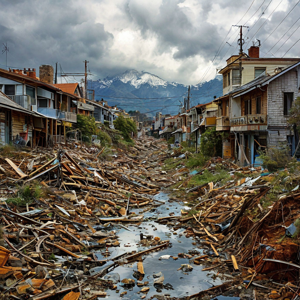 После землетрясения. Иллюстрация сгенерирована нейросетью