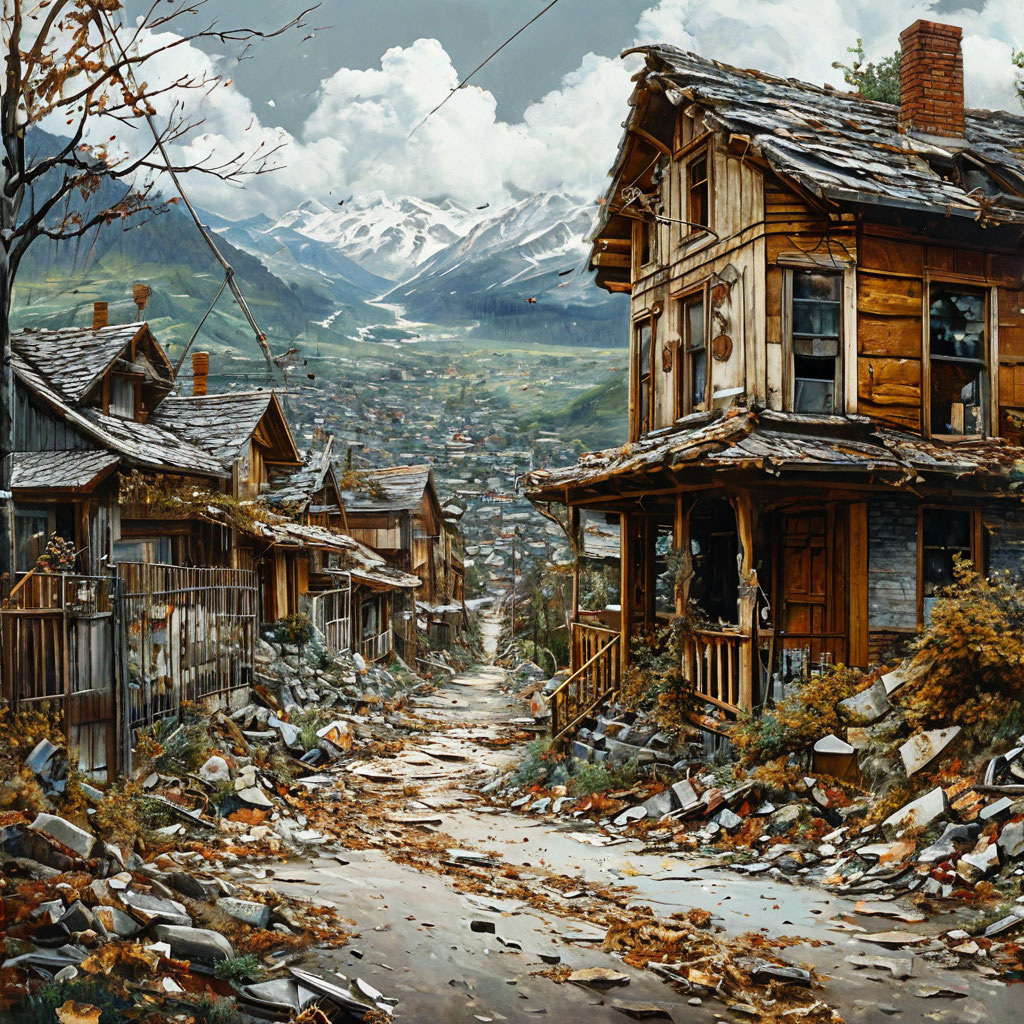 После землетрясения. Иллюстрация сгенерирована нейросетью